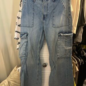 Zara Blue Cargo Jeans